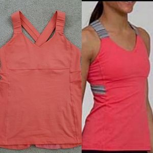 Lululemon coral workout tank top sz 8